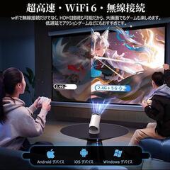 プロジェクター 家庭用 270°回転 4K対応 Android TV搭載 小型の画像