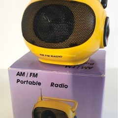 【中古品】AM/FMポータブルラジオ 8886A イエロー 小型 コンパクト レトロ雑貨 インテリア  オーディオ機器の画像