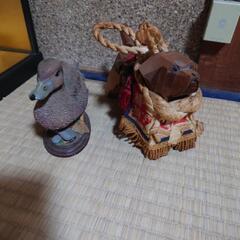 カモの置物　土佐犬オブジェ