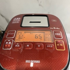 O 2506-521 IRIS OHYAMA IHジャー炊飯器  RC-IA32-R 3合炊き 2017年製 通電確認済み 取扱説明書付き 中古美品の画像