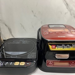 O 2506-521 IRIS OHYAMA IHジャー炊飯器  RC-IA32-R 3合炊き 2017年製 通電確認済み 取扱説明書付き 中古美品の画像