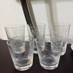 【済】柄入りグラス