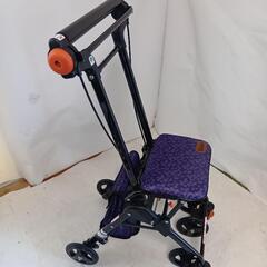 【極美品】Tacaof 折りたたみ式歩行器 紫色 花柄の画像