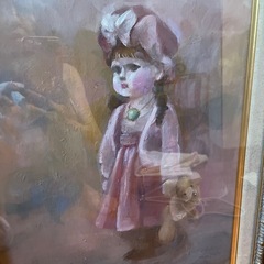 かわいい女の子の油絵　の画像