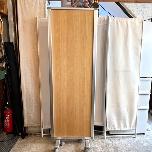 Comai コマイ 3連 パーテーション TP3-1806BN-NNWW 高さ180×幅180 部屋仕切り 衝立 キャスター付 木目調