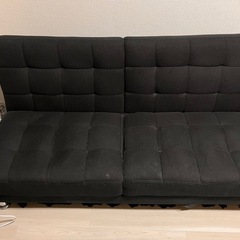 3人掛け ソファーベッド ブラック　
