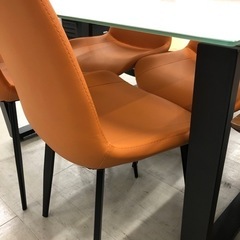 アーバン通商 セラミックダイニング5店セット ホワイト×オレンジ