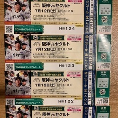 甲子園TOSHIBAプレミアムシートチケット4枚
