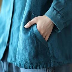 新品✨長袖トップスリネンカーディガンの画像