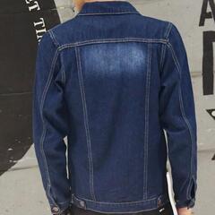  メンズ デニムジャケット 長袖 秋服 ジージャン トップス ブルー XLの画像