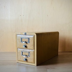 KIHARA 図書カードケース　引き出し　キャビネット　レトロ  アンティークの画像