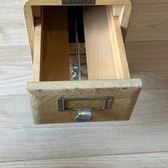 KIHARA 図書カードケース　引き出し　キャビネット　レトロ  アンティークの画像