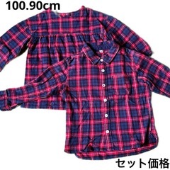 お揃い　ペア　シャツ　100センチ　チュニック　90センチ