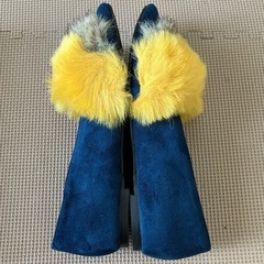 【新品】KOBE LETTUCE 走れるパンプス　ポインテッドトゥシューズ　フラットファーパンプス　22.5〜23.0の画像