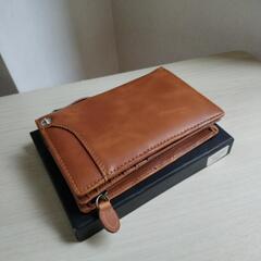 新品未使用  本牛革  二つ折り財布 CAMEL