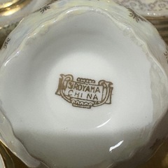SIROYAMA 　CHINA カップ ソーサー 5客　シュガーポットの画像
