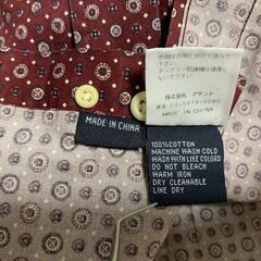 NAUTICA ノーティカ 長袖シャツ M ワインレッド 上品 大人カジュアルの画像