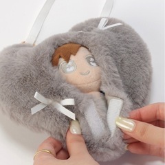 【10cmぬい推奨サイズ】Appel Toi ぬい服 着せ替え おくるみ 2way グレー ぬいショルダーの画像