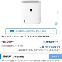 シャープ プラズマクラスター 除湿機 美品