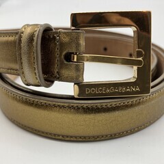 ＤＯＬＣＥ＆ＧＡＢＢＡＮＡ　レザー　ベルト　101ｃｍ　ゴールド...
