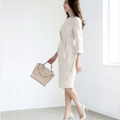 DRESS LAB ツイード　フォーマルワンピースMサイズ、GRL Vカットセンターピンタックトートバッグの画像