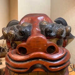 🉐一時値下げ中　骨董　特大　獅子頭の置き物　再出品の画像