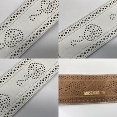 ＭＯＳＣＨＩＮＯ　モスキーノ　白　ベルト　７０　幅６ｃｍ　全長８３ｃｍ　　送料無料の画像