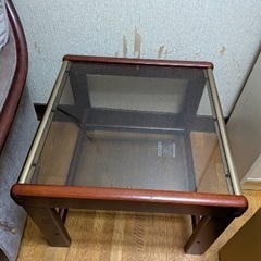 ミニテーブル ブラウン ガラス