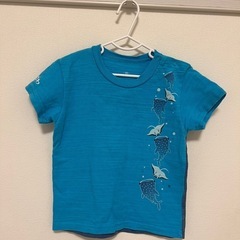 【90cm】おきなわTシャツ　キッズ服　ベビー服　ジンベイザメ　お土産　半袖の画像