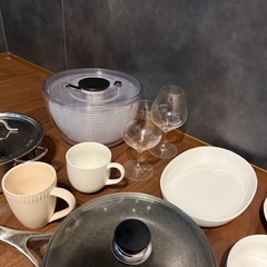 調理用具、食器、木村硝子グラスなどまとめての画像