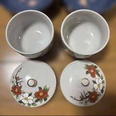 陶器　漆器　食器　吸物椀　汁碗　茶碗蒸し　和食　蓋付き小鉢　銘々皿　セット まとめ売り　鶴　花の画像