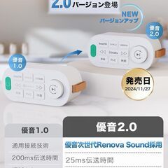 手元スピーカー テレビ用 優音 Youon 【2025年最新ゼロ遅延版】 Earaku(イアラク) お手元スピーカー Renaトランスミッター送信機付 「音楽」「テレビ」「映画」3つの音声モード 本革ストラップ 快眠音楽内蔵 高齢者 母の日 父の日 ギフトの画像