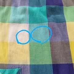 120cm チェック ワンピース　青の画像