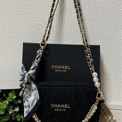 新品未使用　シャネル　ノベルティ　ラメポーチ　チェーン付　ショルダーの画像