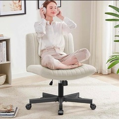 【未使用未組品】あぐらがかける幅広座面　ファブリックチェア