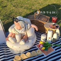 ベビーチェア 赤ちゃん バスチェア ベビー用バスチェア お風呂 食事用 折りたたみ 空気式 お座り練習チェア 持ち運び ふわふわシャワーチェア (クマ)の画像