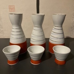🍶 【磁器製】 徳利 お猪口 3組セット 🇯🇵の画像