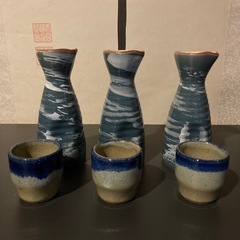 🍶 【磁器製】徳利 【陶器製】お猪口 3組セットの画像