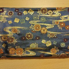 小物入れ　紺×花の画像