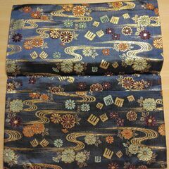 小物入れ　紺×花の画像