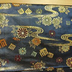 小物入れ　紺×花の画像