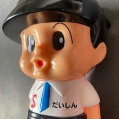 昭和レトロ ソフビ 信ちゃん貯金箱 ソフトビニール 大垣信用金庫　復刻版　創立90周年記念 美中古の画像