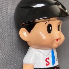 昭和レトロ ソフビ 信ちゃん貯金箱 ソフトビニール 大垣信用金庫　復刻版　創立90周年記念 美中古の画像