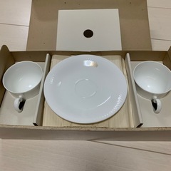 ボーンチャイナ カップ＆ソーサー イニシャルM&Y ホワイト 2セット