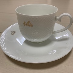 ボーンチャイナ カップ＆ソーサー イニシャルM&Y ホワイト 2セットの画像