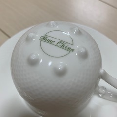 ボーンチャイナ カップ＆ソーサー イニシャルM&Y ホワイト 2セットの画像