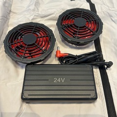 新品未使用 2XL大きいサイズ【空調作業服】ベスト 24V PSE ファンバッテリー付 大風量ファン グレーの画像