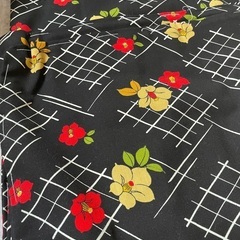 着物　ブラック　花柄の画像