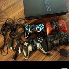 ジャンク品 PS2本体セットとコントローラー4つ