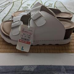 ○お相手決まりました○(新品)2ベルトサンダル[中白 L]の画像
